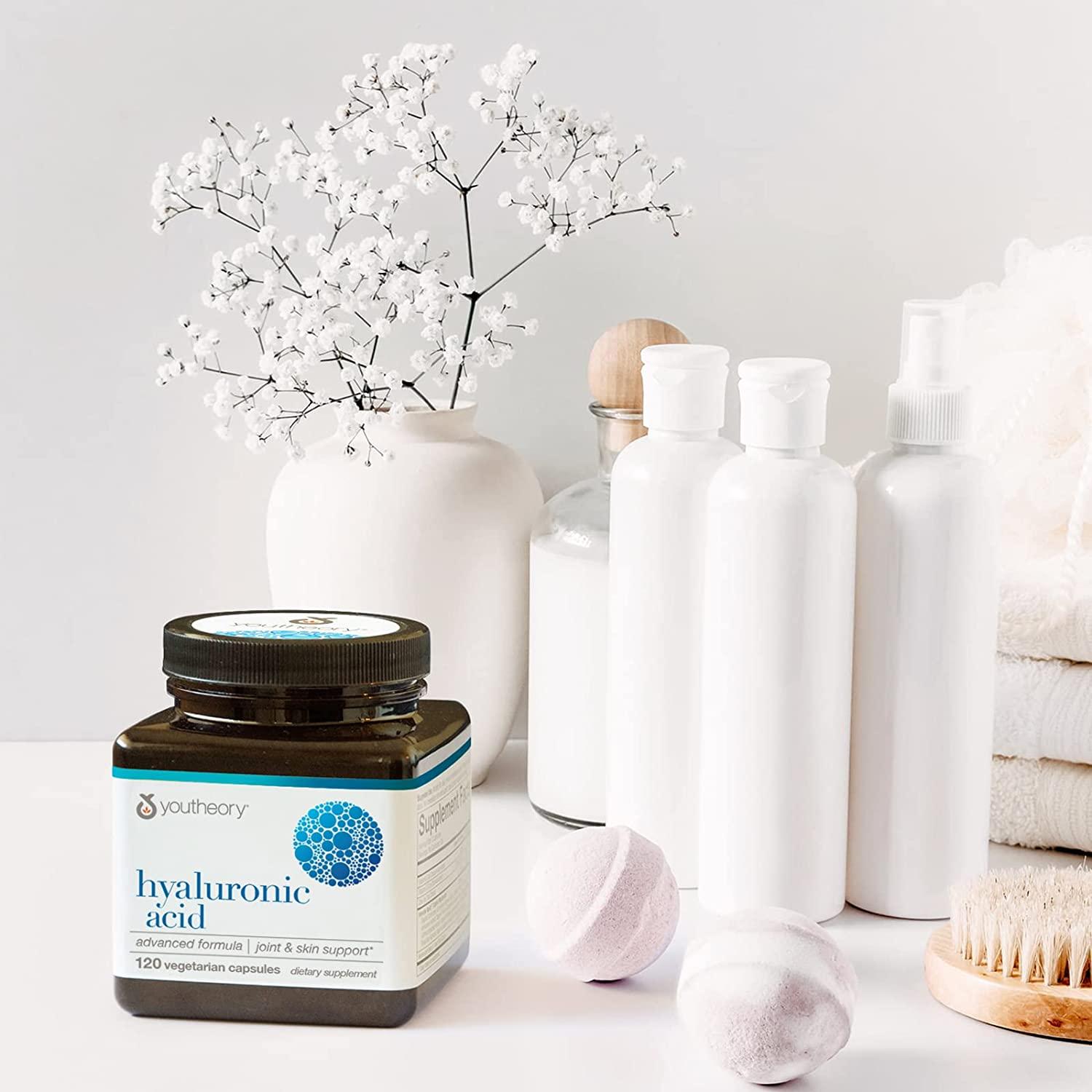 Youtheory Hyaluronic Acid Advanced Formula 120 Tablets Skin Hydration & Joint Support