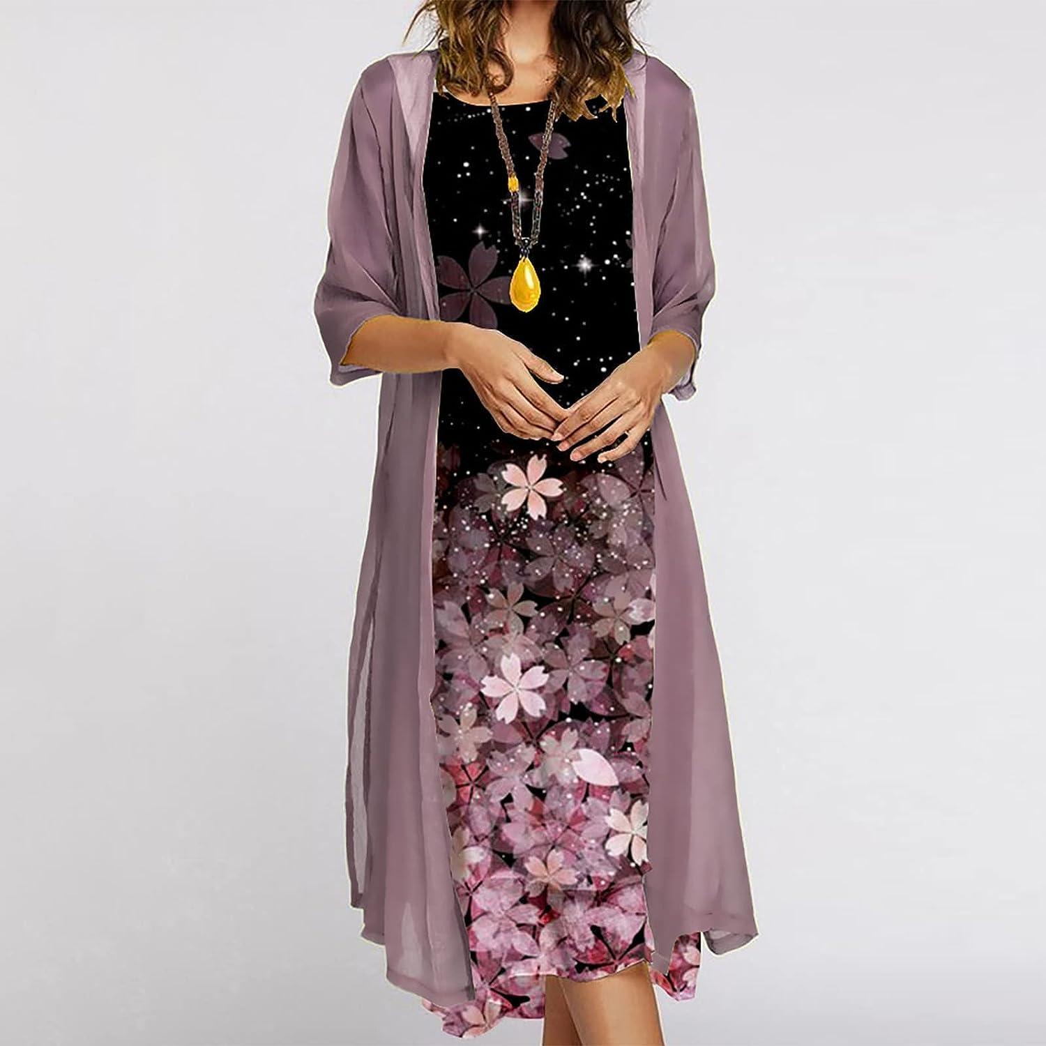 Floral Print Sling Matching Midi Dresses