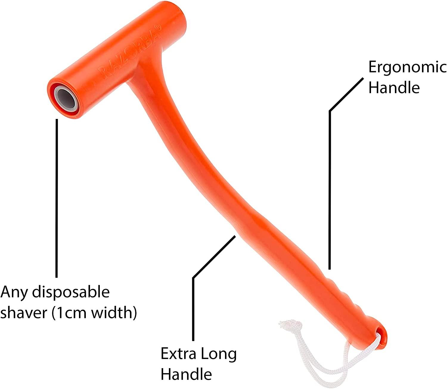 Razorba Back Shaver Men's Razor Extension Handle for Manscaping, Leg