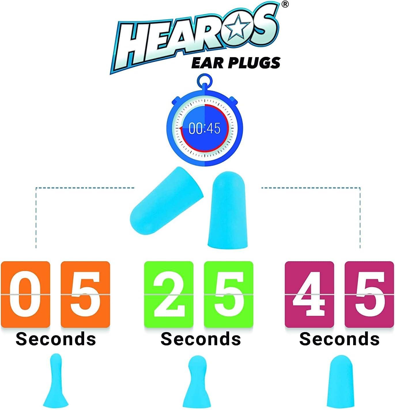 HEAROS Xtreme Protection Foam Ear Plugs 33dB NRR 33 200 Pairs Blue
