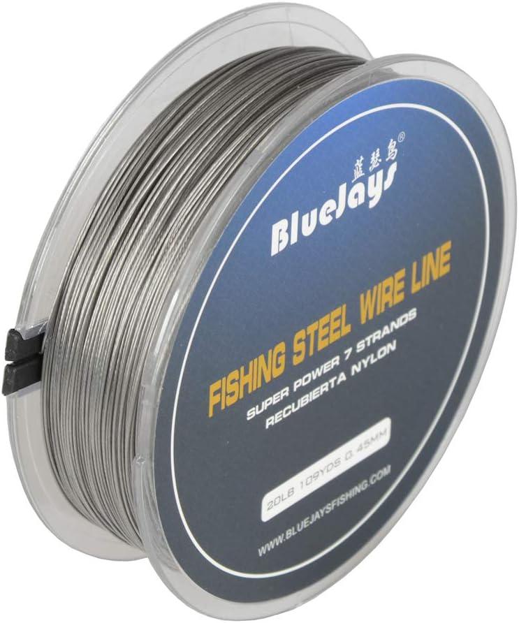 0.45mm 100 Metres 20 Pound Fishing Stee Wire Nylon Coated 1x7 Stainless Steel  Leader Wire Super Soft Fishing Wire Lines