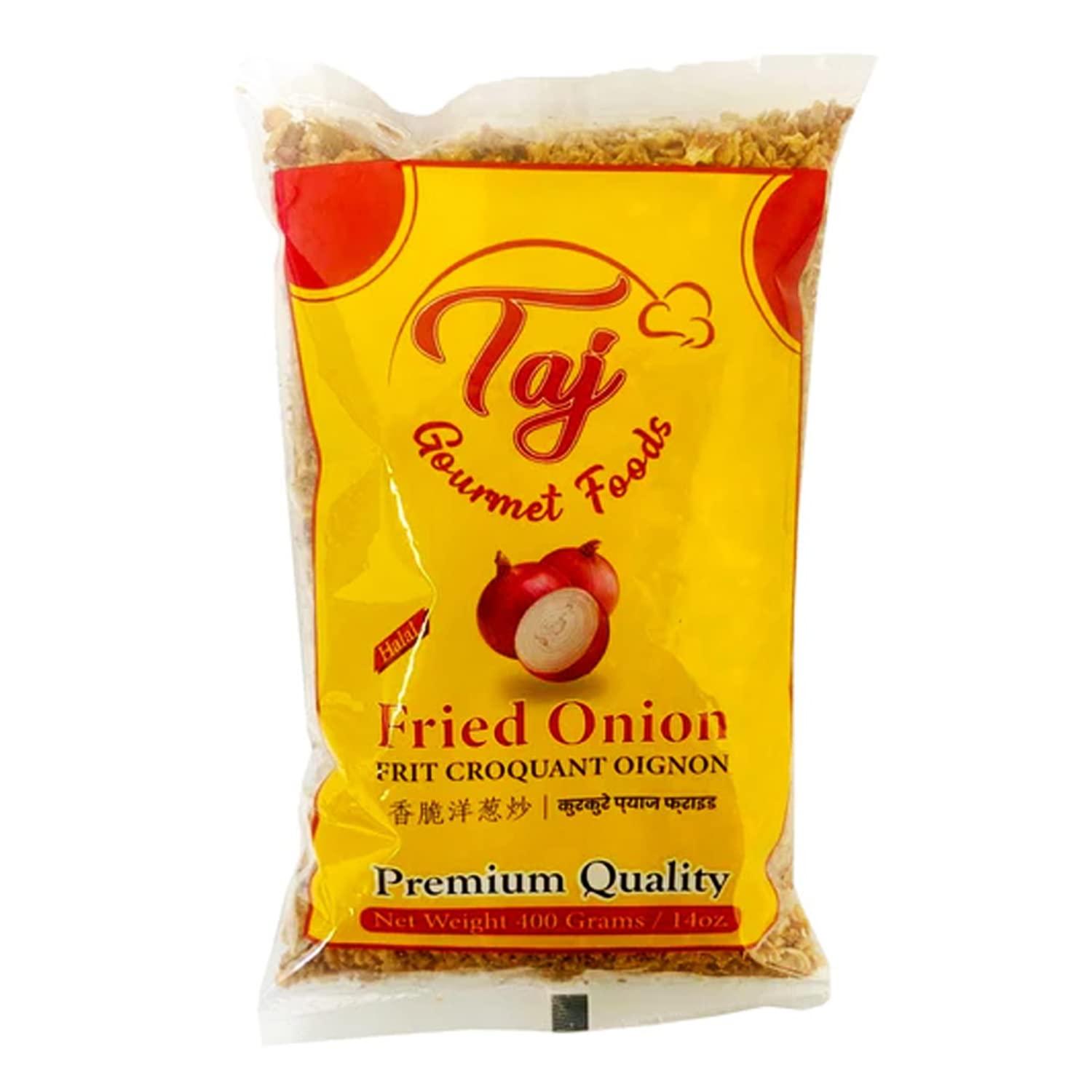 TAJ Crispy Fried Onion 100 Natural Great for Seasoning Garnishing on