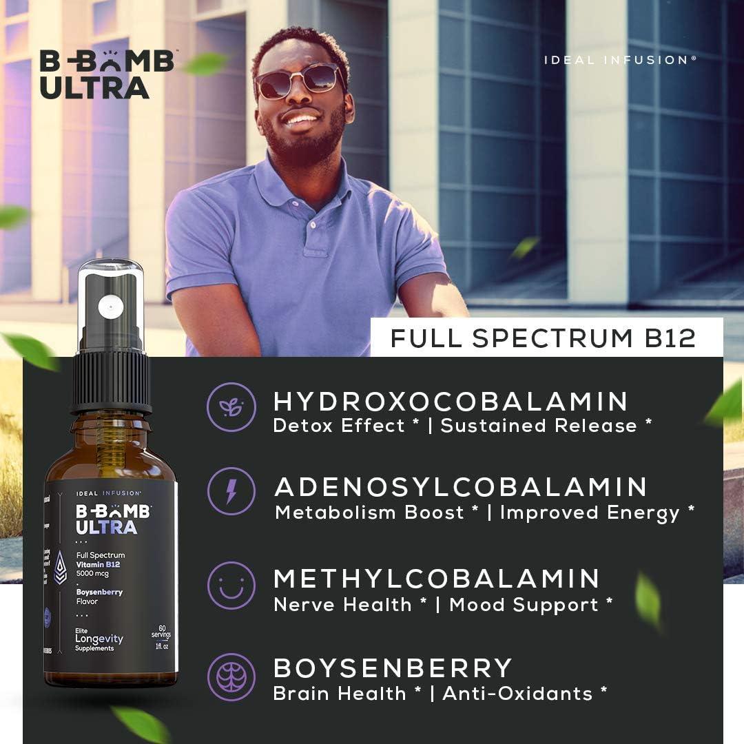 Ideal Infusion FuII Spectrum Vitamin B12 5000 mcg Sublingual Spray
