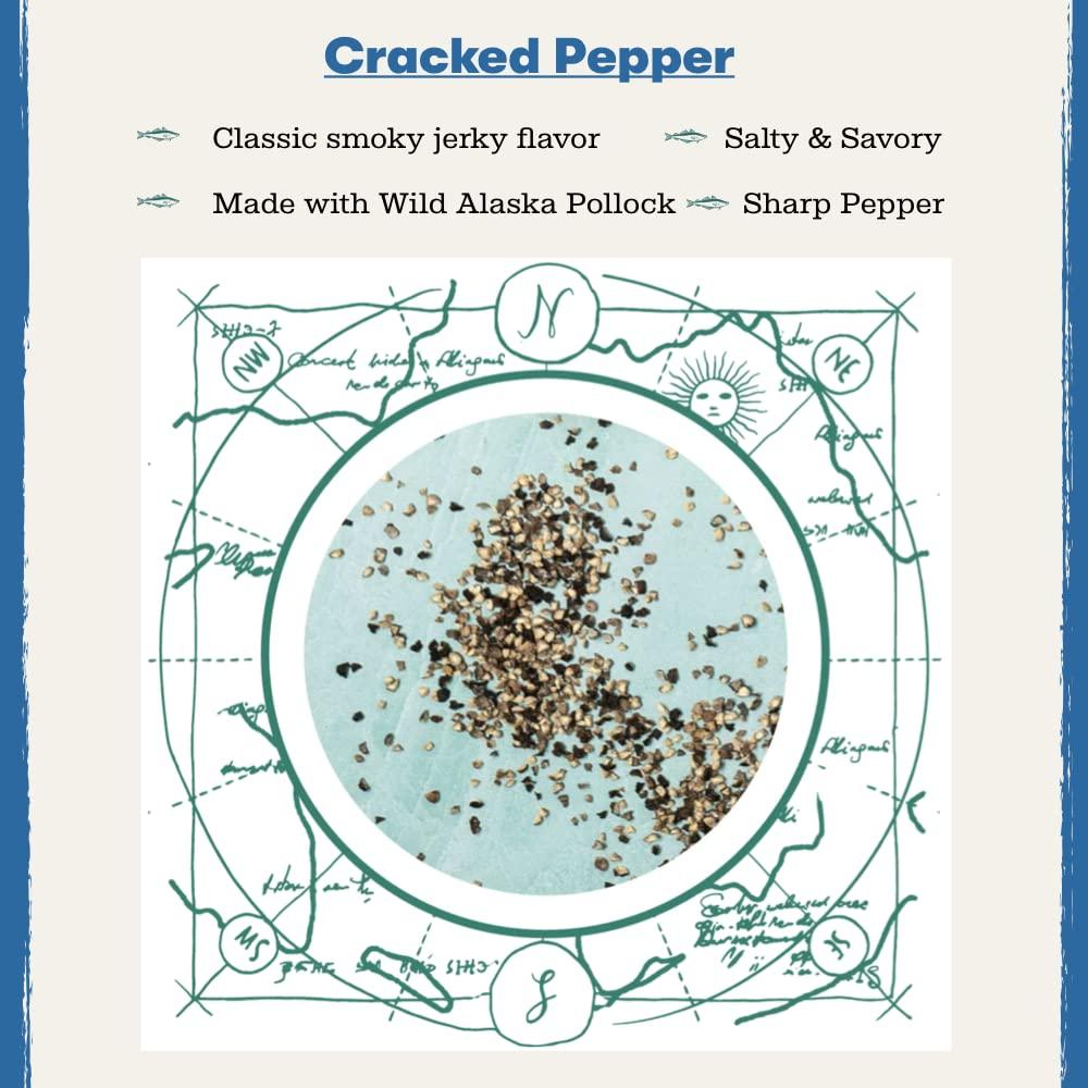 Neptune Wild Alaska Pollock Fish Jerky Cracked Pepper 2.2oz Organic