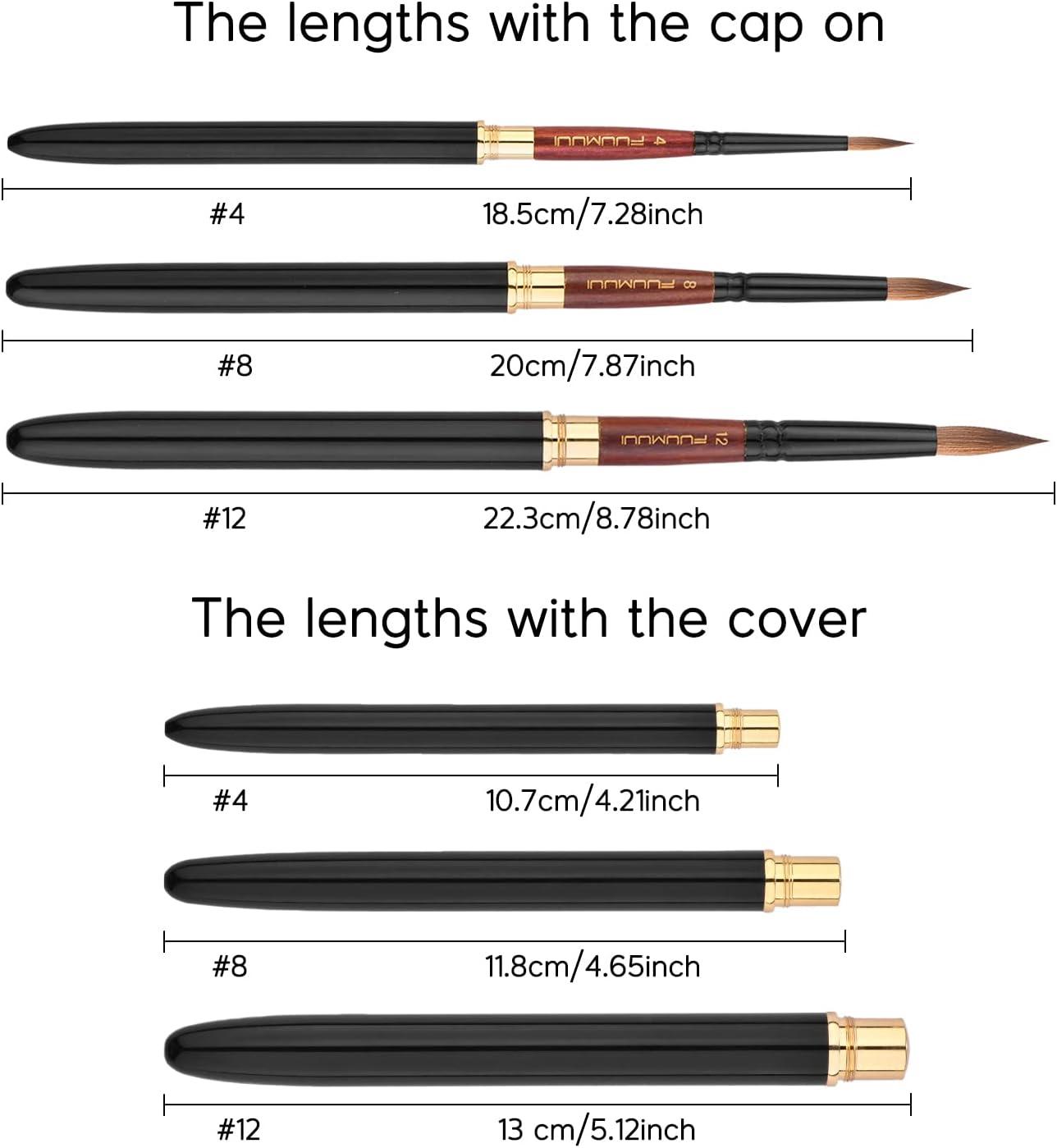 Kolinsky Travel Watercolor Brushes Fuumuui 3pcs Elegant Kolinsky Sable Watercolor  Brushes with Pocket Size Leather Pouch Perfect for Watercolor Gouache Ink  Painting Kolinsky sable brushes