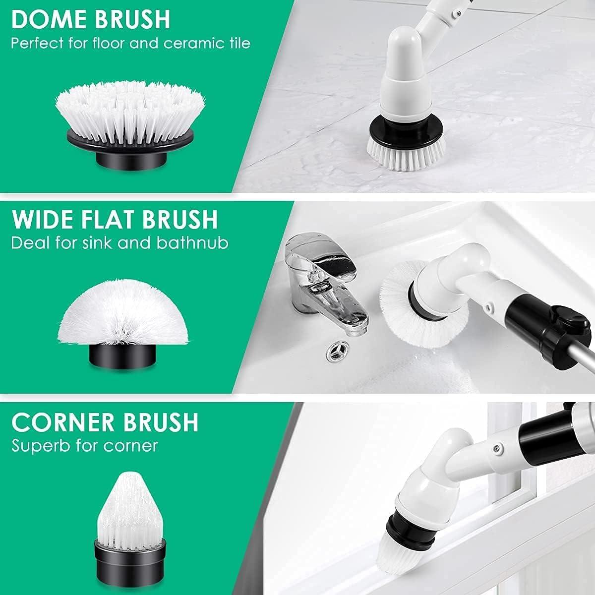 Electric Spin Scrubber 360 Cordless Bathroom Cleaning Brush with 4