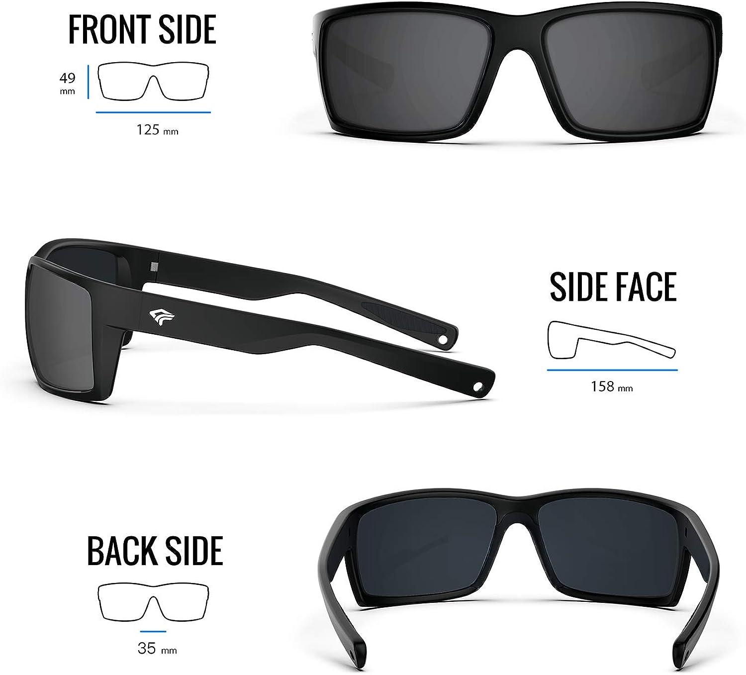 TOREGE Sports Polarized Sunglasses for Men Women Flexible Frame Cycling  Running Driving Fishing Mountaineering TR24 Matte Black & Black & Black Lens
