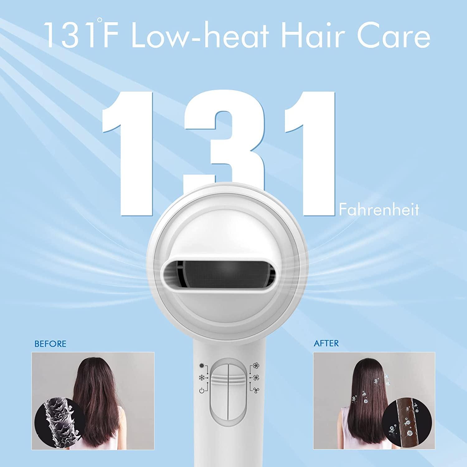 Lylux Cordless Hair Dryer, LowHeat Ionic Blow Dryer with 110, 000 RPM