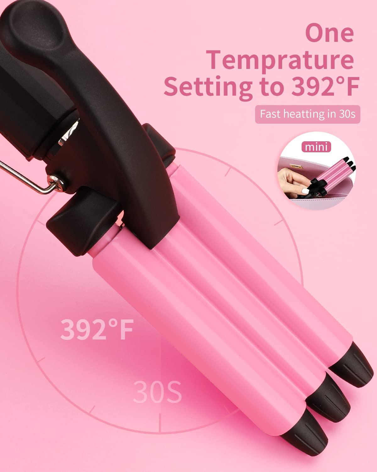 Mini 3 Barrel Curling Iron Small Hair Crimper 1/2 Inch for Short Hair