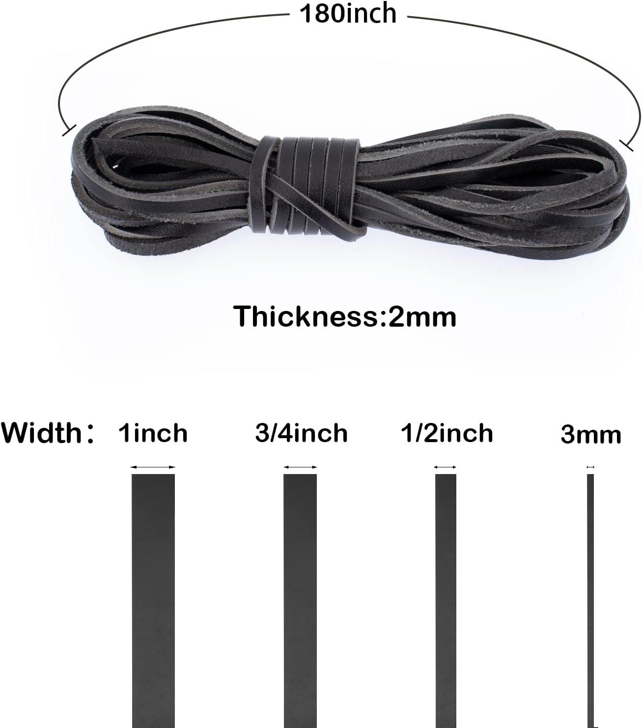 Faierlnn 3MM Wide Flat Leather Cord, 5 Yards Long 2MM Thick Natural Leather  Laces, Braiding Leather String for Jewelry Making, Leather Shoes Laces and  DIY Crafts - Black Cord - Black 3MM x 5Yard