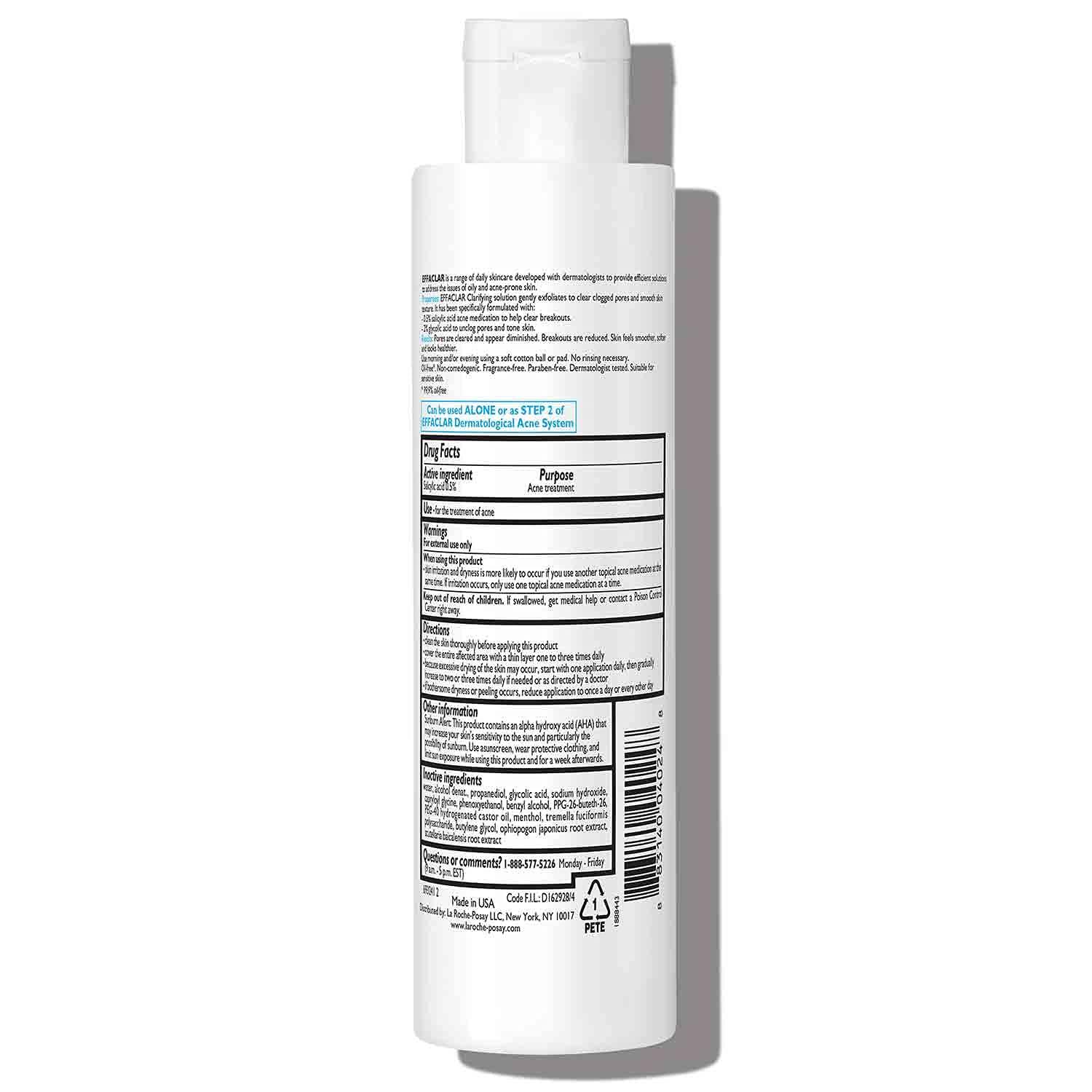 La RochePosay Effaclar Clarifying Solution Acne Toner with Salicylic