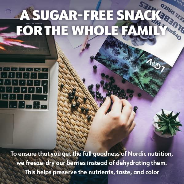 LOOV Wild Organic Dried Blueberries, No Added Sugar, No Added Oil, 4