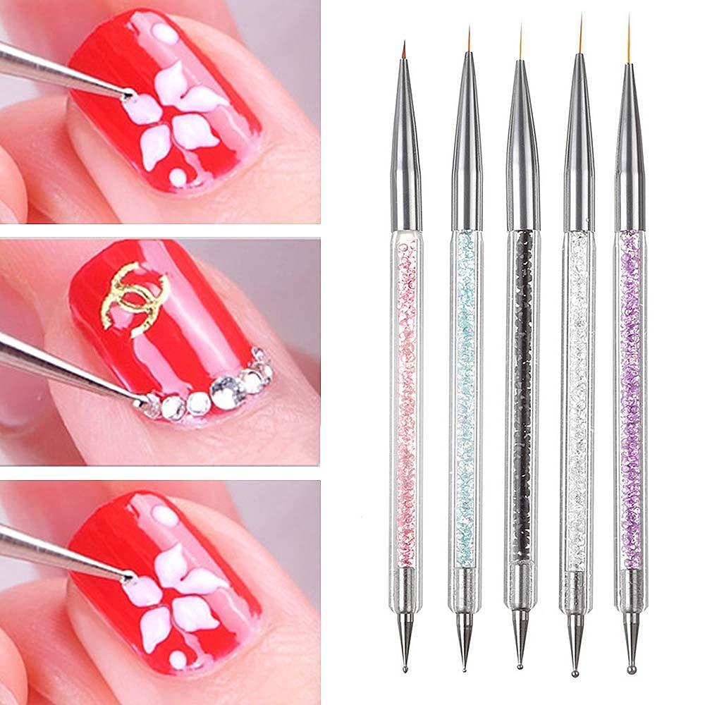 5PCS Dotting Tools Set for Nail Art Embossing Stylus for Painting Acrylic  Screw Rod Double-Head Point Drill Pen - AliExpress