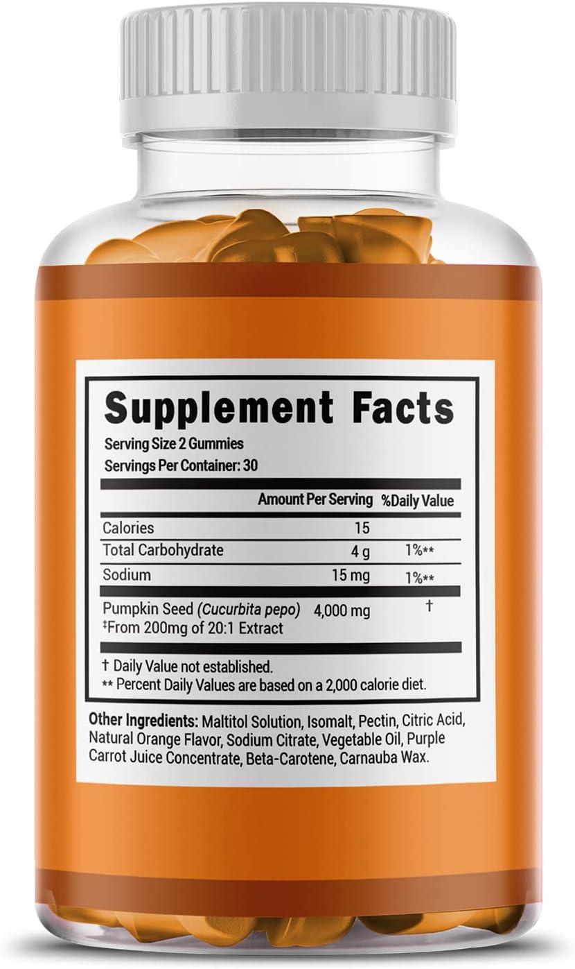 Pumpkin Seed Oil Gummies 4,000mg Hair Growth, UTI & Bladder Control