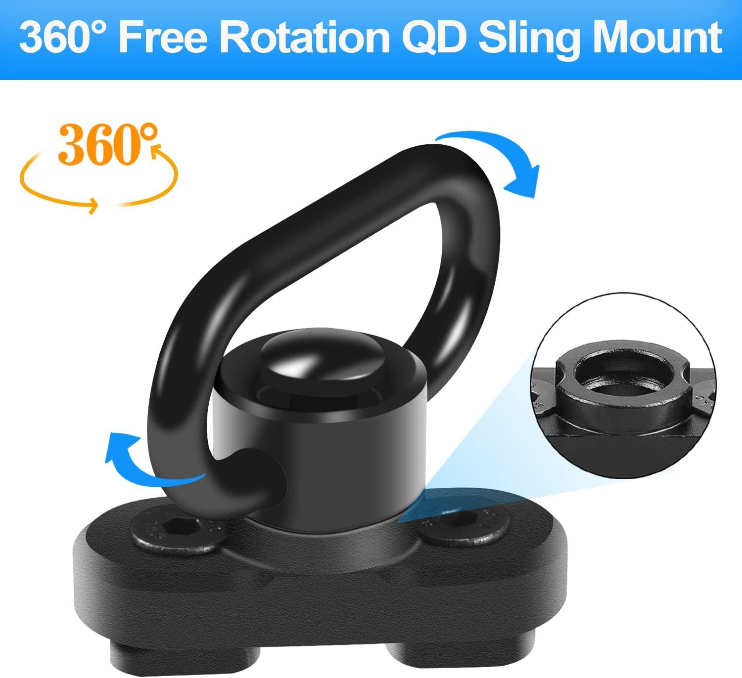 Bontok Sling Swiels Mount 1.25 Inch 360° Rotation Sling Mount Mloc Attachments Set for Two Point Traditional Sling (1 Pack)　並行輸入品 Bontok 1.25 Sling Swivel Mount Set with M-LOK Attachments - Two