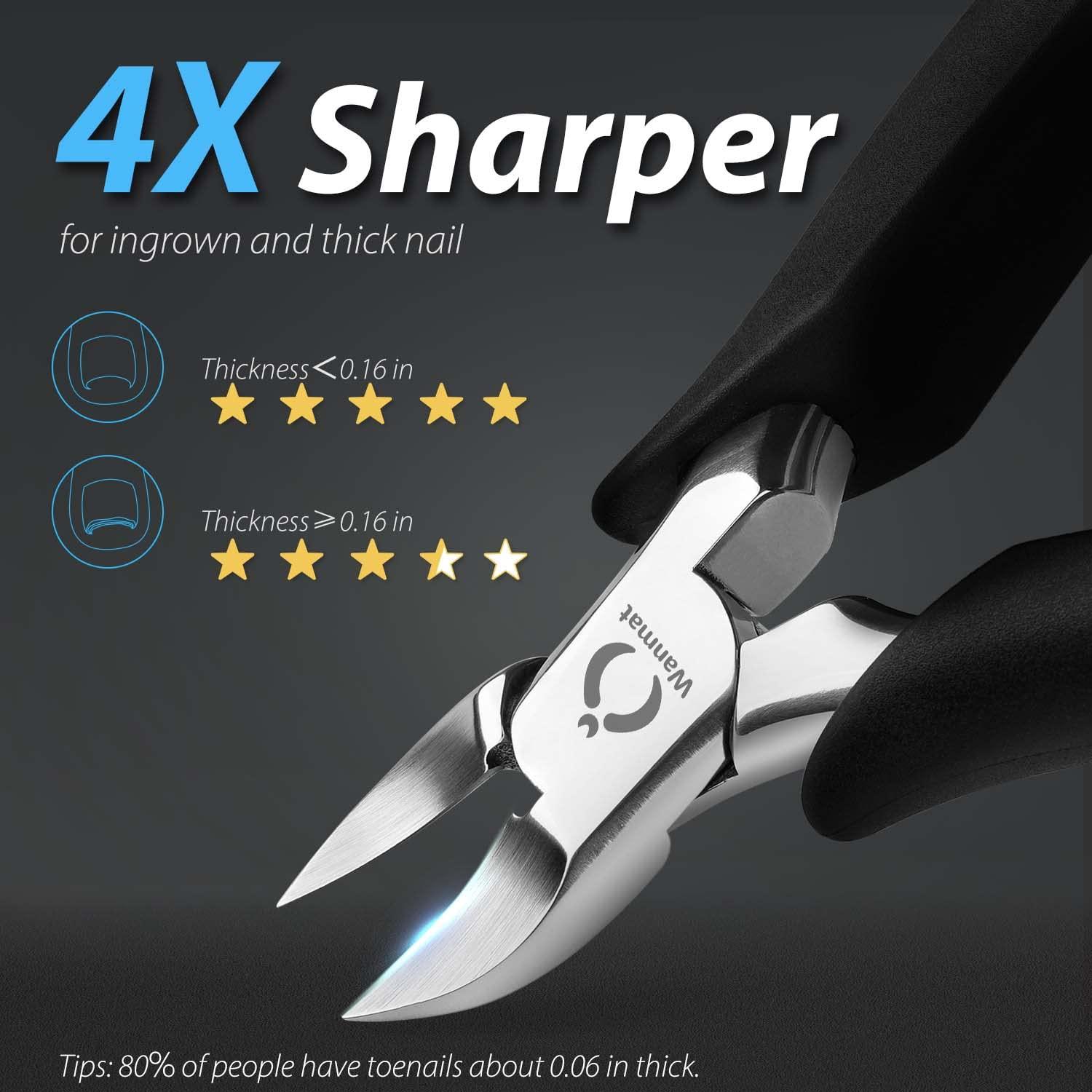 2 Pieces Oversized Thick Nail Clippers for Thick Toenails or Tough  Fingernails Oversized Stainless Steel Toenail Fingernail Clipper Cutter  Trimmer for Men Adults, 2 Sizes (Black)