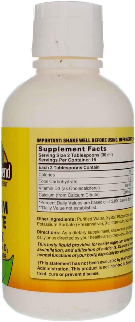 Liquid Calcium Citrate 1000mg with D3 16 fl oz Liquid Blueberry