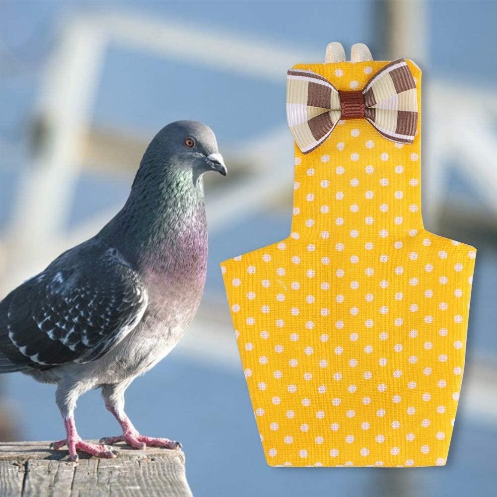 Conlense Reusable Bird Diapers Parrot Flight Suits, Pet Bird Clothes, Pigeon Row Wear (Yellow M)