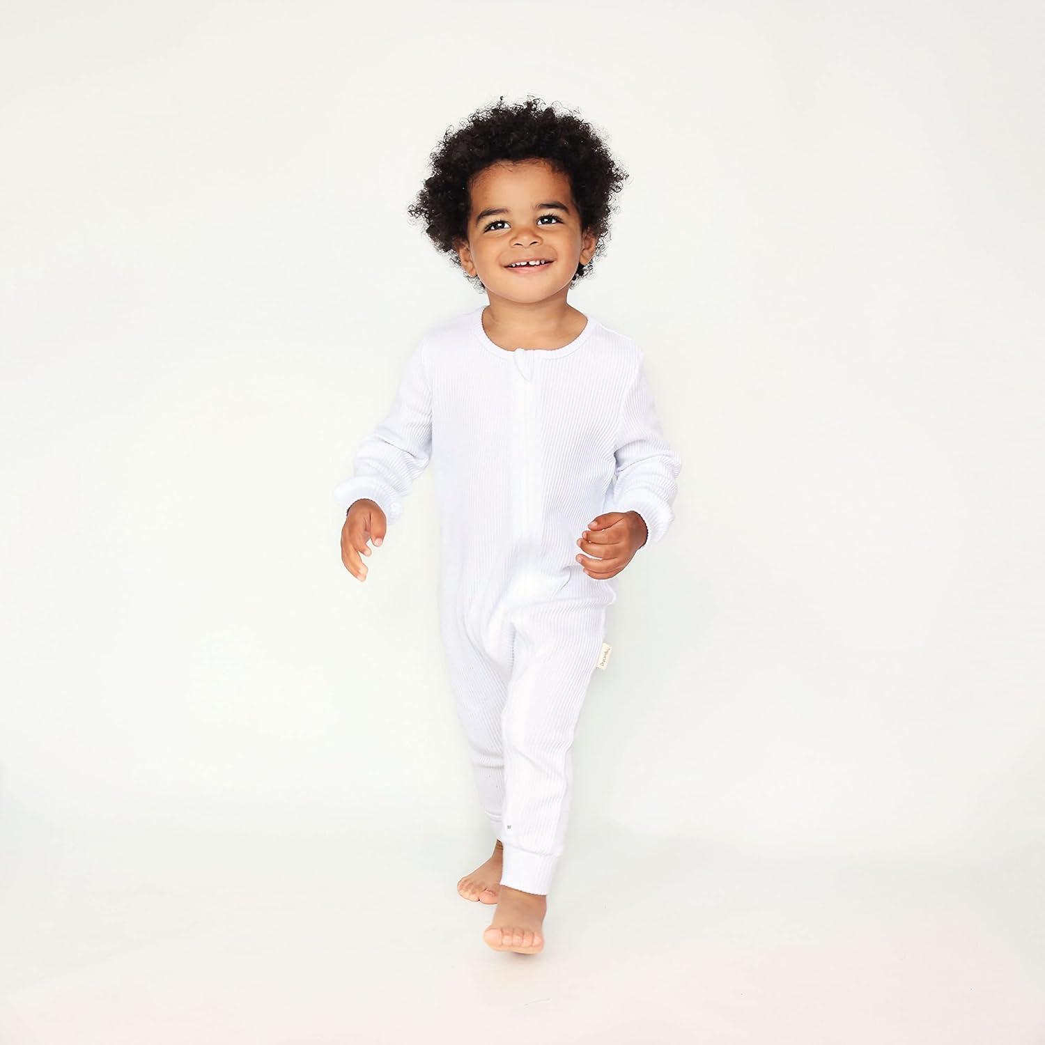 Newborn Clothes White Footless Sleepsuit Zip Up Baby Sleepsuits