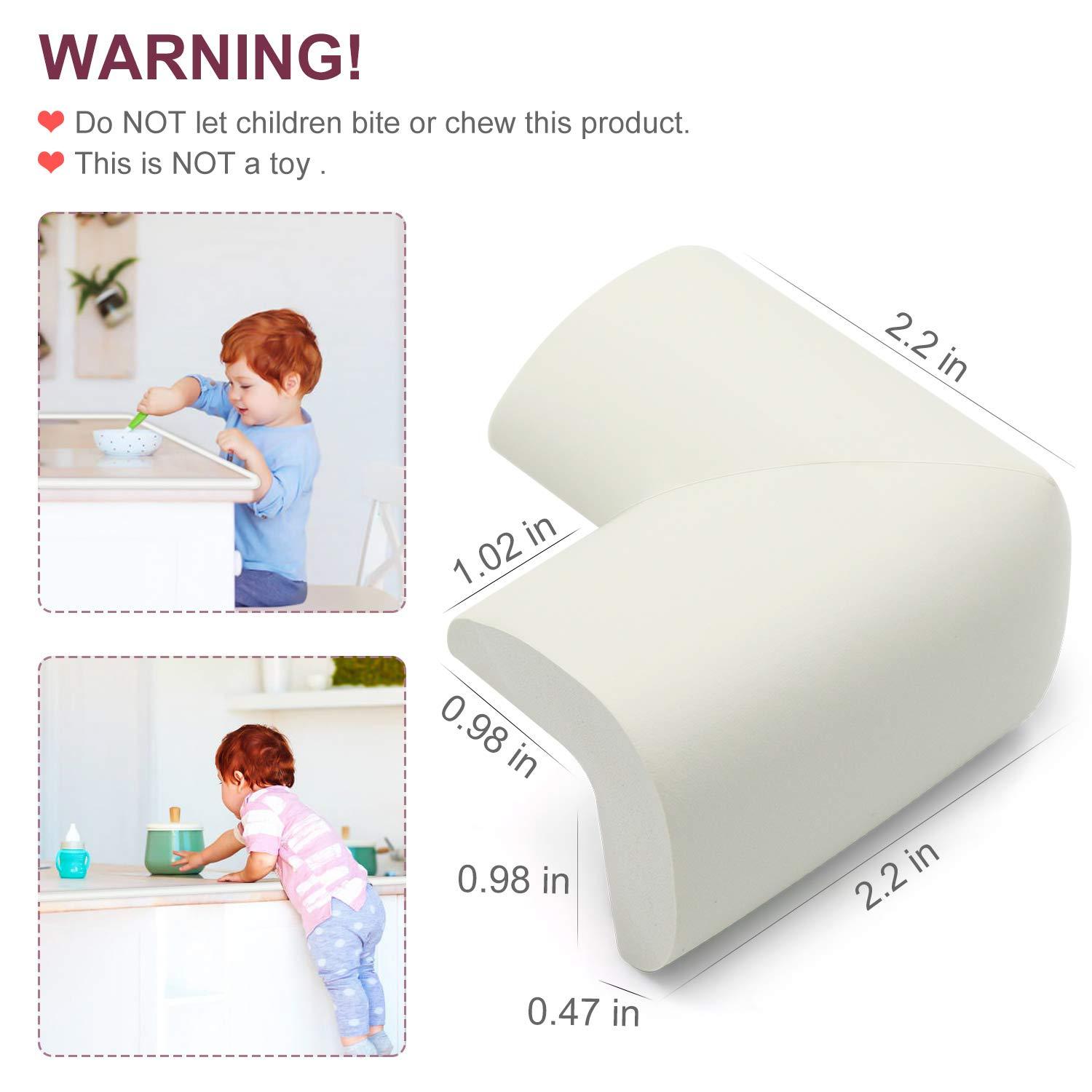 EliteBaby Baby Proofing Table & Furniture Edge and Corner Protectors,  8-Pack Extra-Dense Cushioned Baby Corner Guards with 3M Adhesive