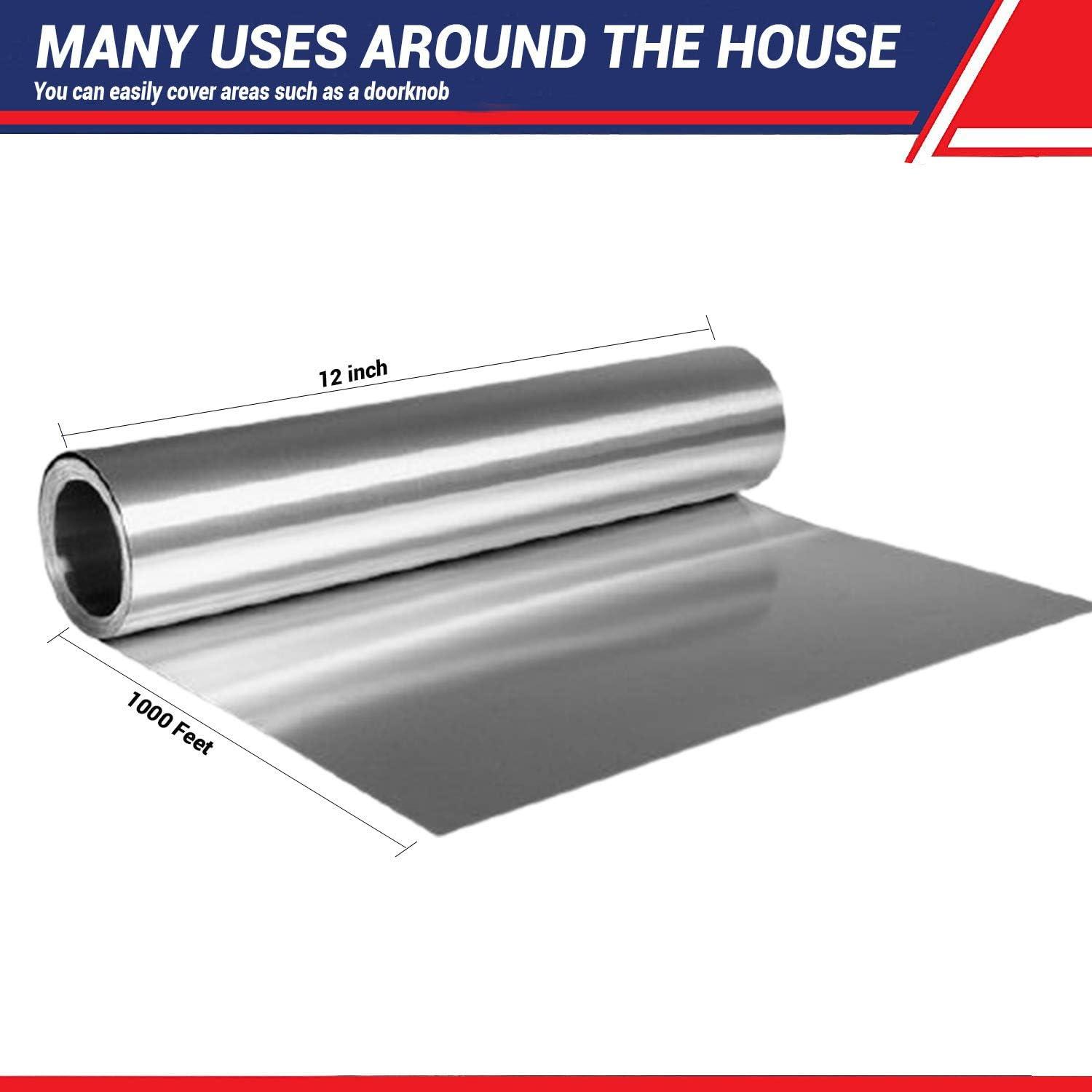 Rhino Aluminum Heavy Duty Aluminum Foil | Rhino 12 x 500 Foot Long Roll, 25  Microns Thick | Commercial Grade & Extra Thick, Strong Enough for Food