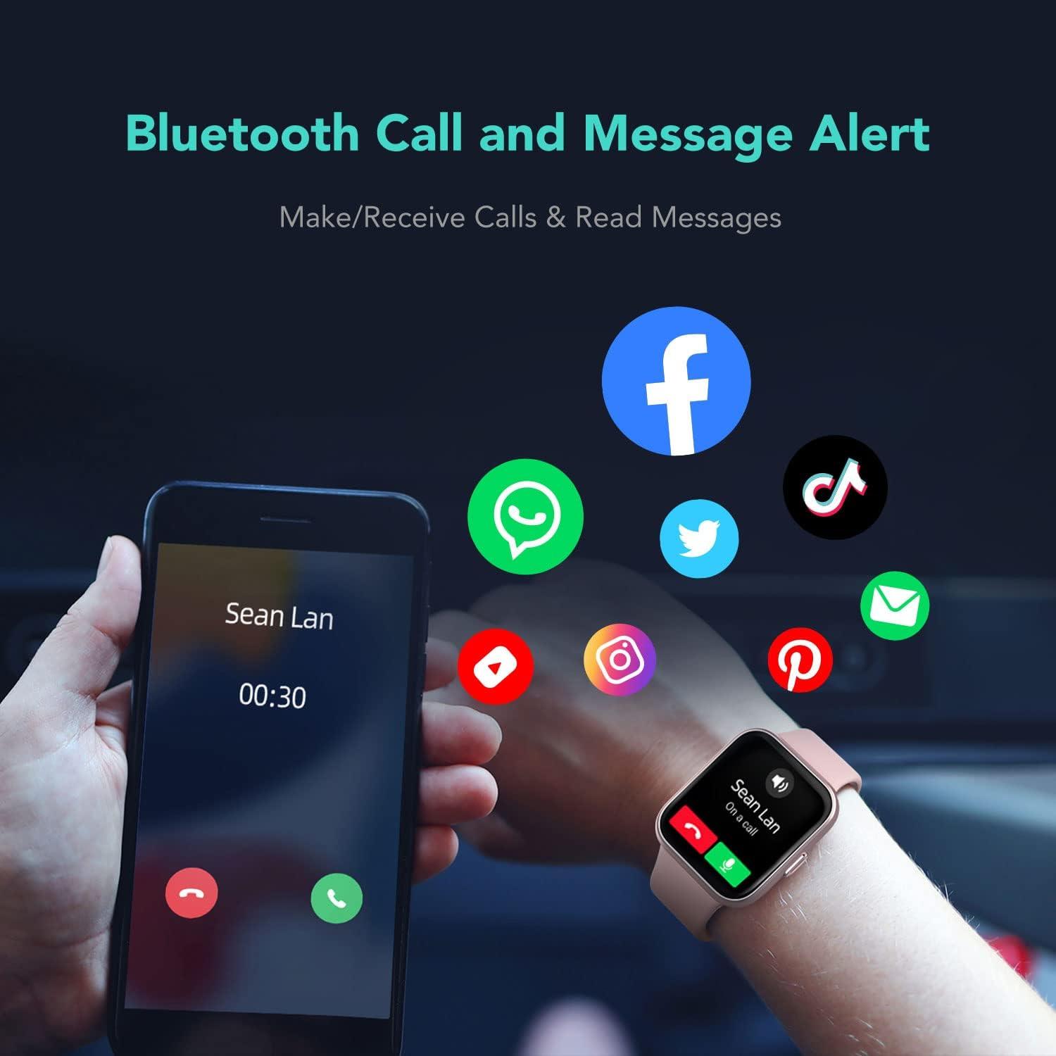 SKG Smart Watch V7 Pro Pink Bluetooth Call, Fitness Tracker with