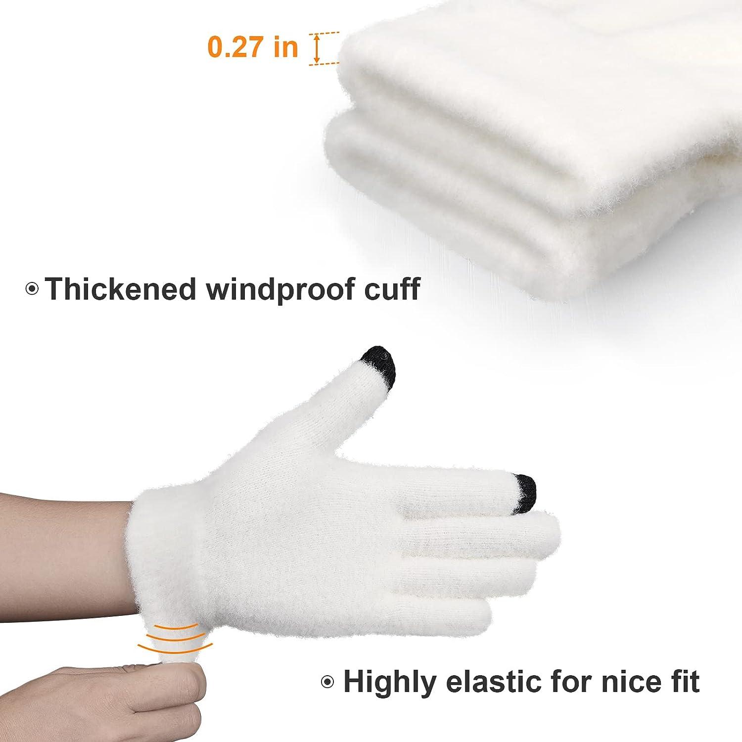 Winter Thicken Knitted Gloves Outdoor Thermal Windproof Driving