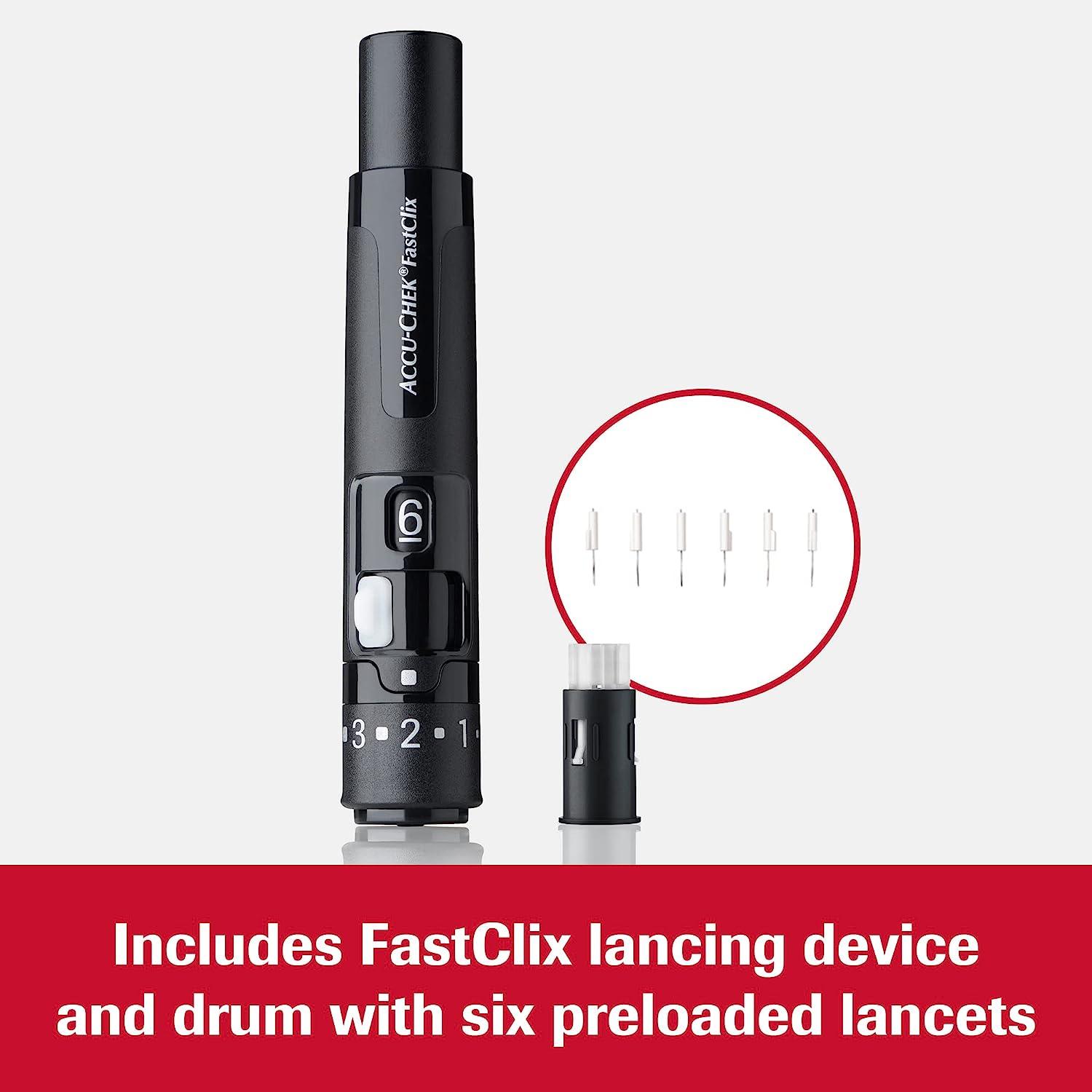 AccuChek FastClix Diabetes Lancing Device with 6 FastClix Lancets for