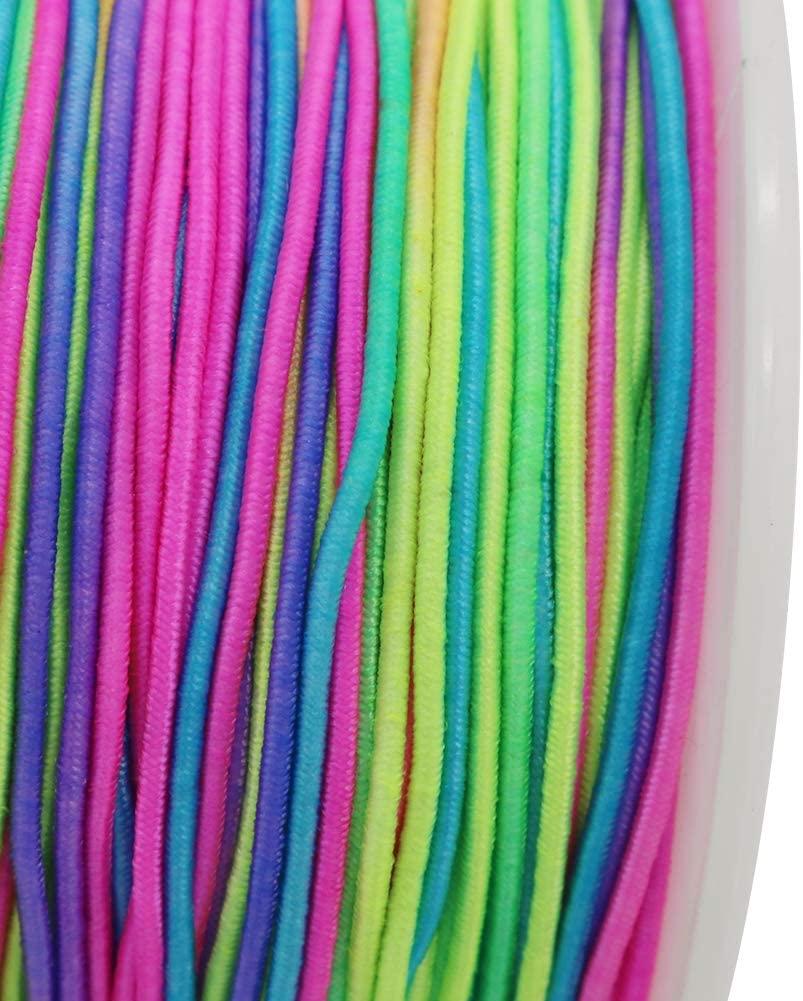 Tenn Well 1mm Elastic String, 328 Feet Colorful Elastic Beading Cord Stretchy  String for Bracelets, Necklace, Jewelry Making and Crafts 1MM Colorful