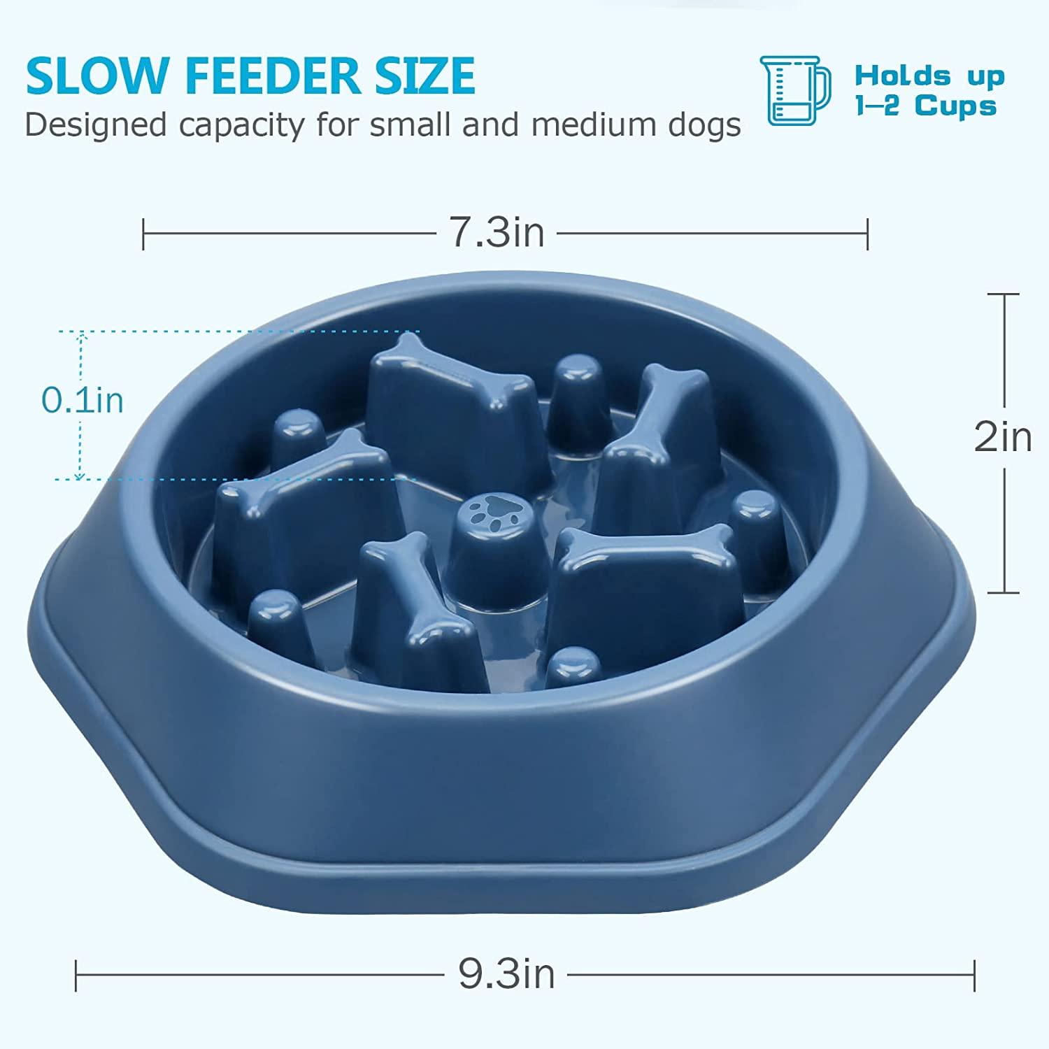 ROFTEK Slow Feeding Bowl,Slow Feeder Dog Bowls,Puzzle Feeder Bloat Stop to  Slow Down Eating,Pet Slower Food Feeding Dishes for Medium Small Breed 