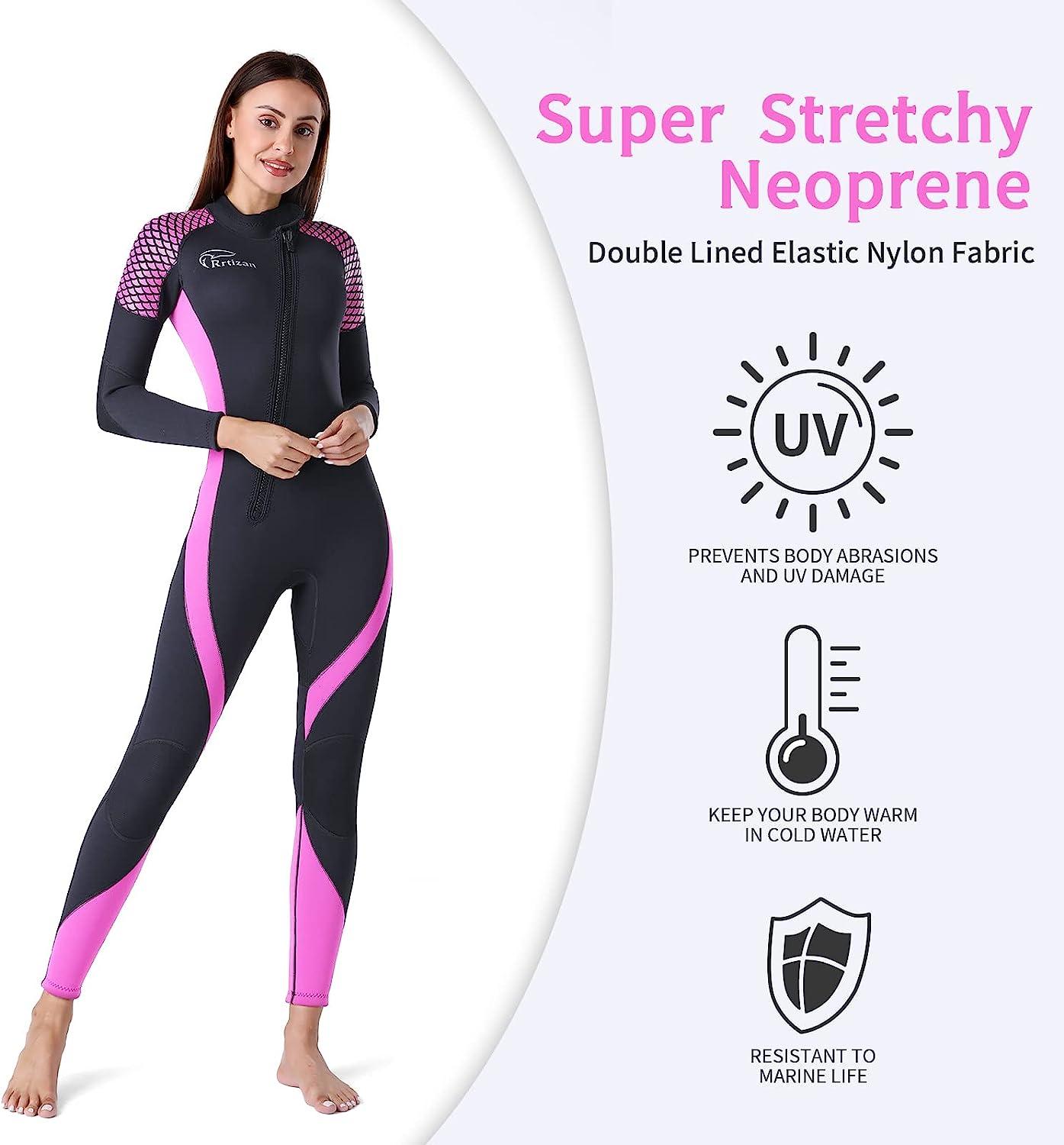 Rrtizan Wetsuit Women, 3mm Skin Protection Wet Suits for Women in Cold  Water, Warm Full Body Diving Suit for Diving Surfing Swimming Medium