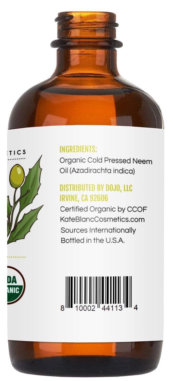 Neem Oil for Skin (4oz) - Kate Blanc Cosmetics. Natural & USDA Organic Neem  Oil Concentrate. 100% Pure Neem Oil for Hair Growth and Organic Neem Oil  for Plants. Mixed with Water