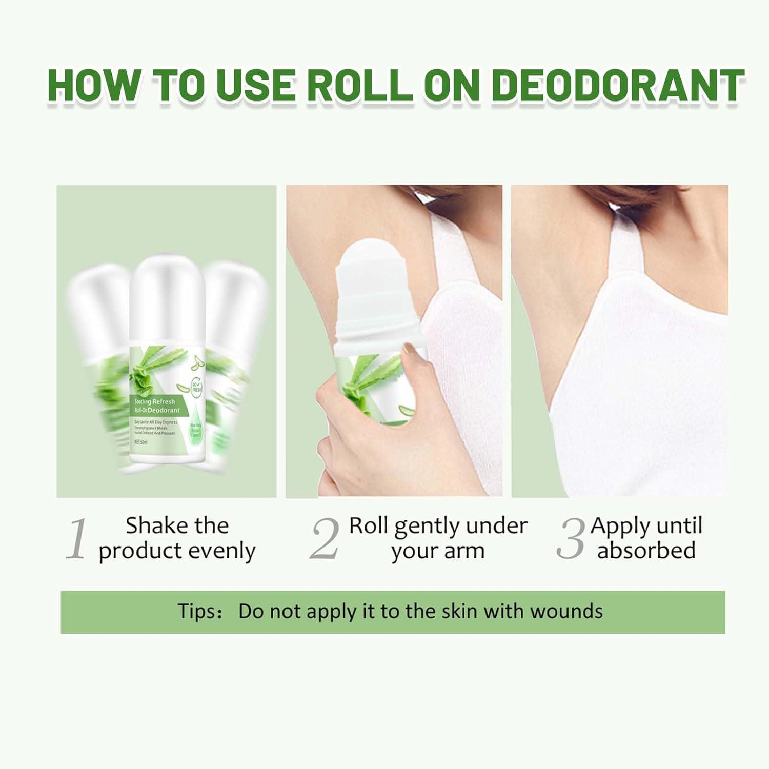 Aloe Vera Deodorant & Vitamin E Deodorant Womens Roll-On Aloe Vera  Deodorant Stick Effective Protection Refreshing Antiperspirant Dew  Beads-Moving ...