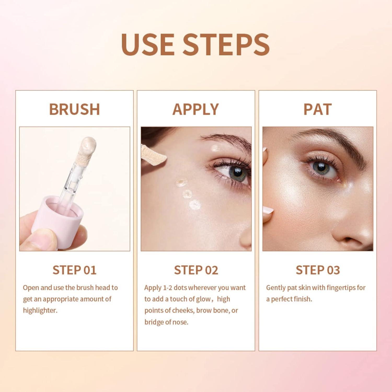 Highlighter Makeup Stick - Long Lasting Natural Glow Makeup For Face |  Waterproof Smooth Highlighter, Sparkly Highlighters Long-Lasting Liquid