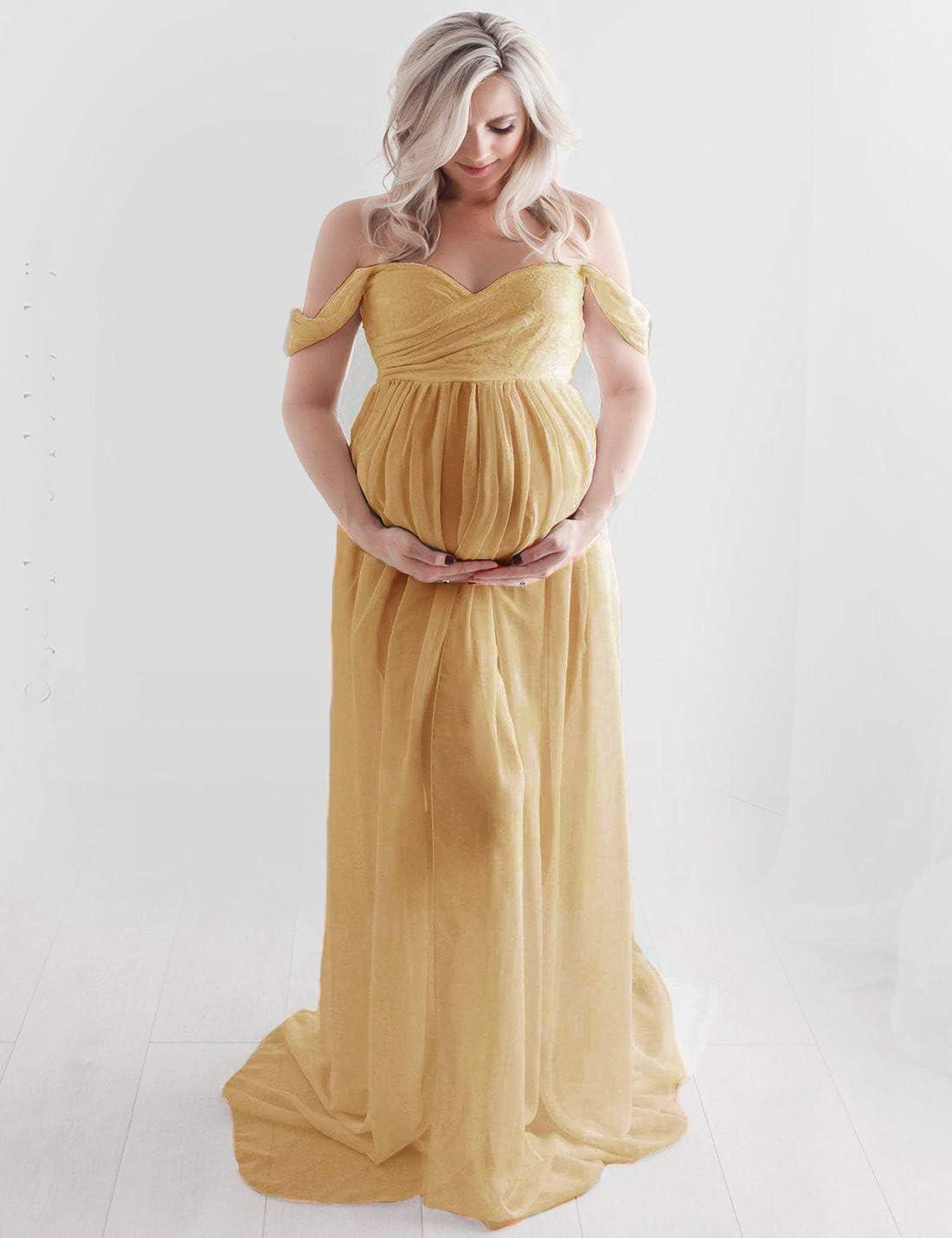 FEOYA Maxi Maternity Dress - Yellow XL, Strapless Lace Gown for Pregnant Women Photography | Buy Now with Express International Delivery | GoSupps.com FEOYA Maxi Maternity Dress - Yellow XL, Strapless Lace Gown for Pregnant Women Photography | Buy Now with Express International Delivery | GoSupps.com