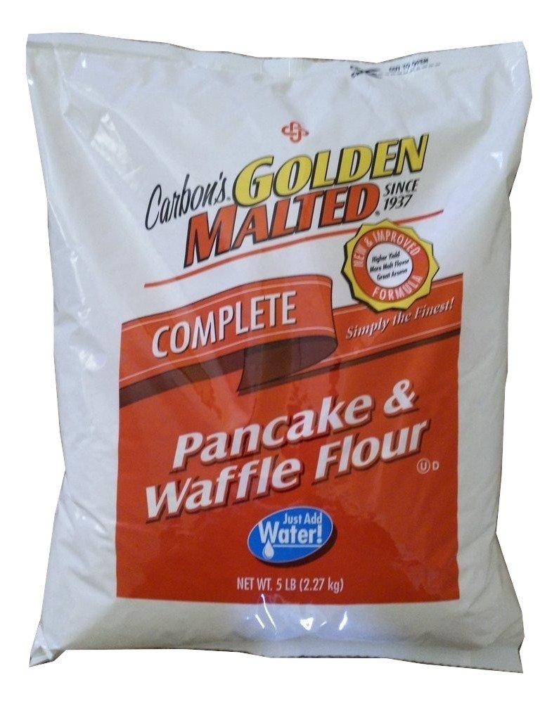 Carbon's Golden Malted Pancake and Waffle Flour Mix 80 oz Just Add Water for Perfect