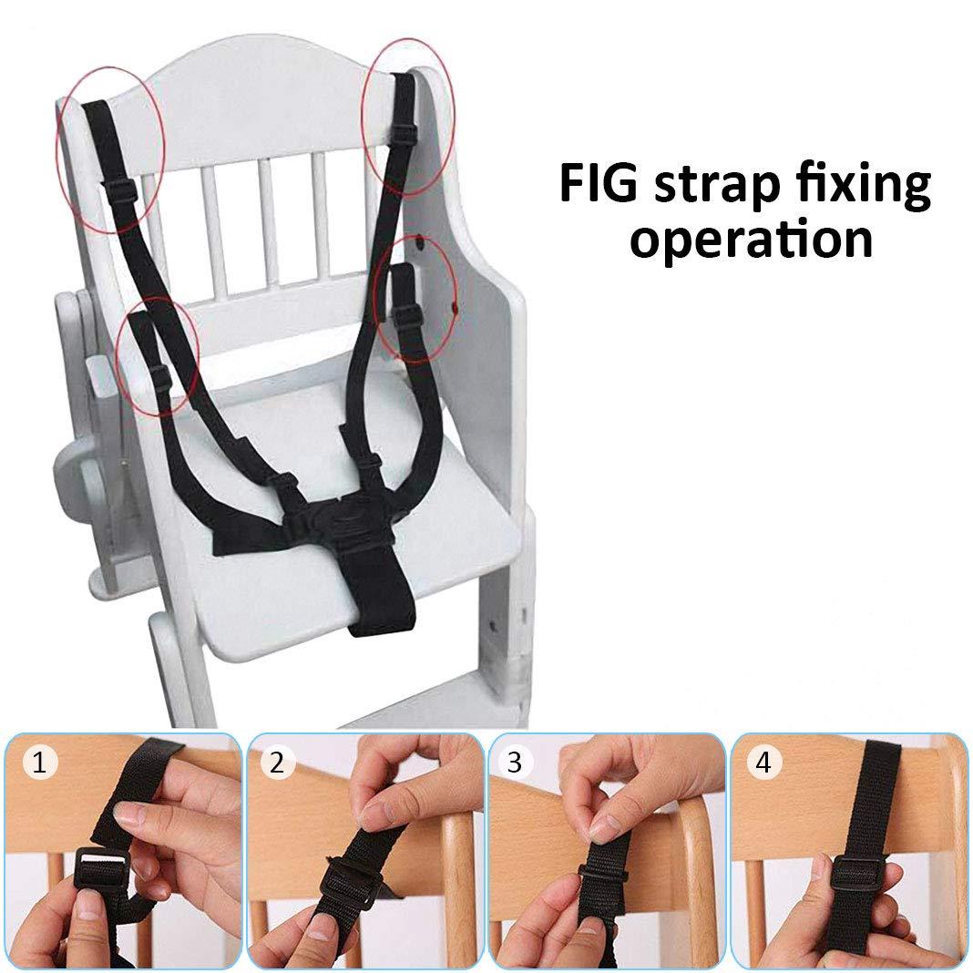 2 Pack Adjustable Baby Seat Belt, 5 Point Harness High Chair Straps