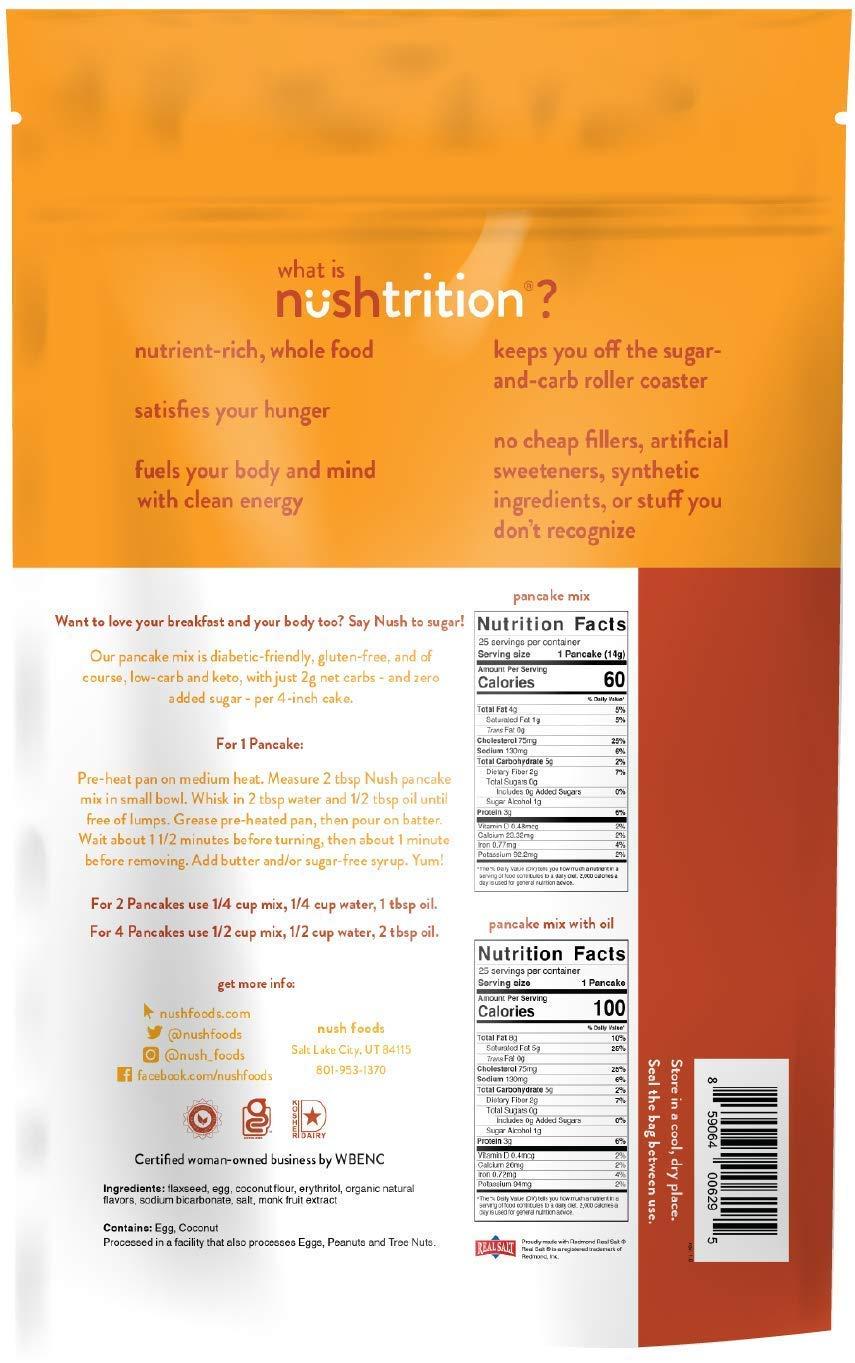 KETO Pancake Mix by Nush Foods (2Pack) Original Made from Flax