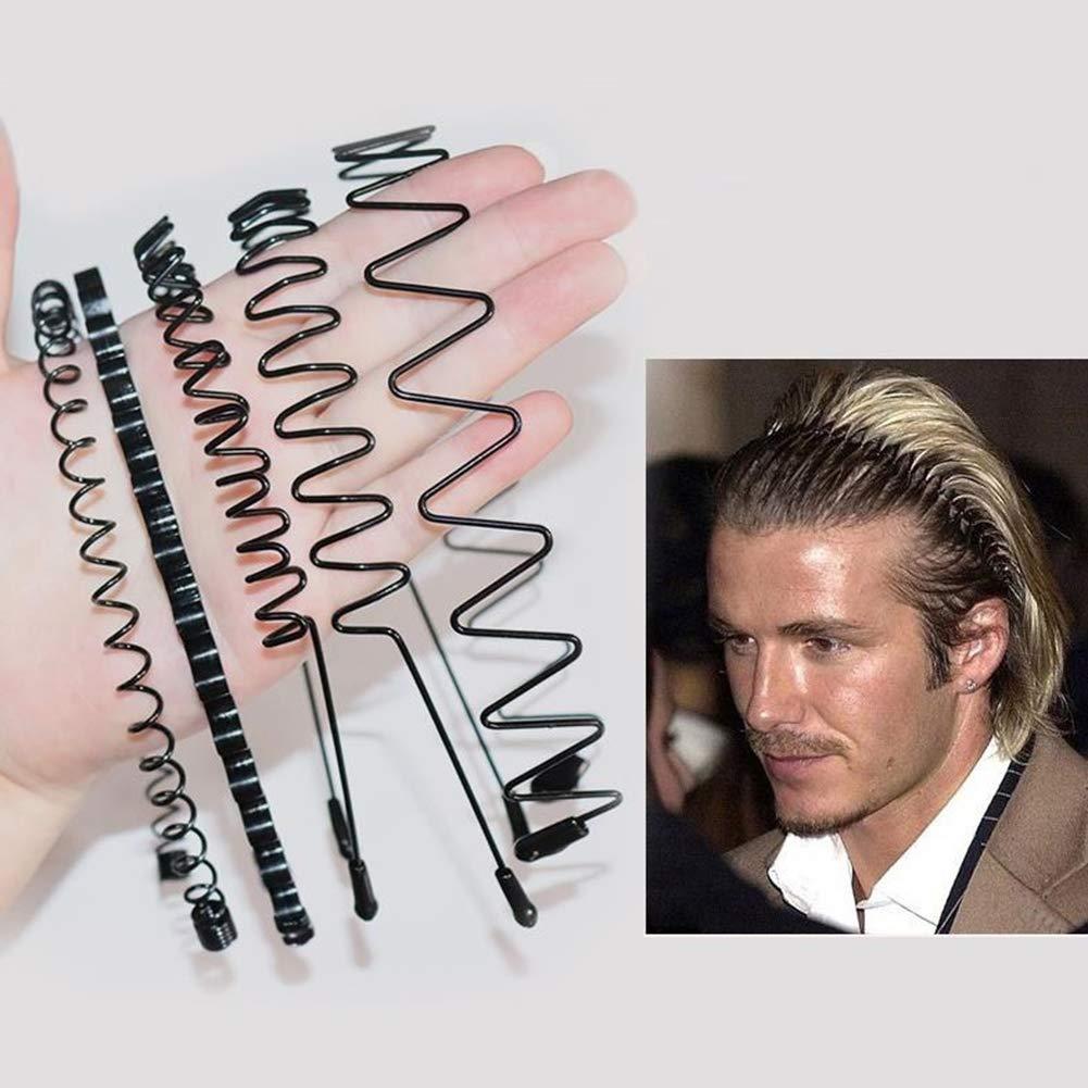 5-Piece Wave Style Metal Hair Bands for Men Women Flexible