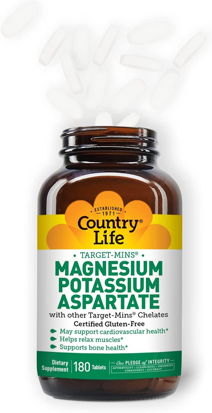 Country Life TargetMins Magnesium Potassium Aspartate 180 Tablets