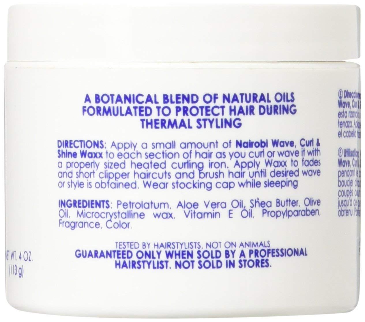 Nairobi Wave Curl and Shine Styling Waxx 4oz Define and Enhance Hair