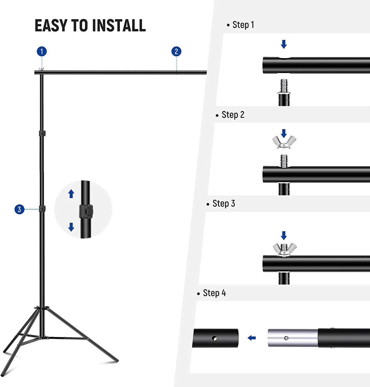 NEEWER Backdrop Stand 10ft x 7ft, Adjustable Photo Studio Backdrop