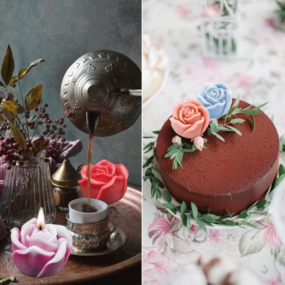 Rose Flower Shape Silicone Candle Mold Fondant Chocolate Cake