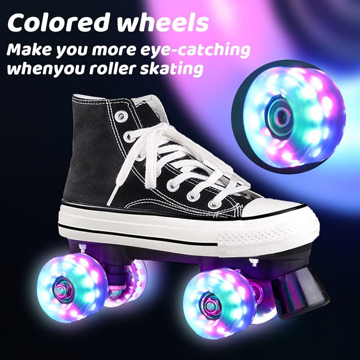 iBccly Light up Roller Skate Wheels Suitable fo Outdoor Skate Wheels Skateboard Roller Skate Parts High-Speed Rotating Luminous Rollerskate Wheels(8PCS)