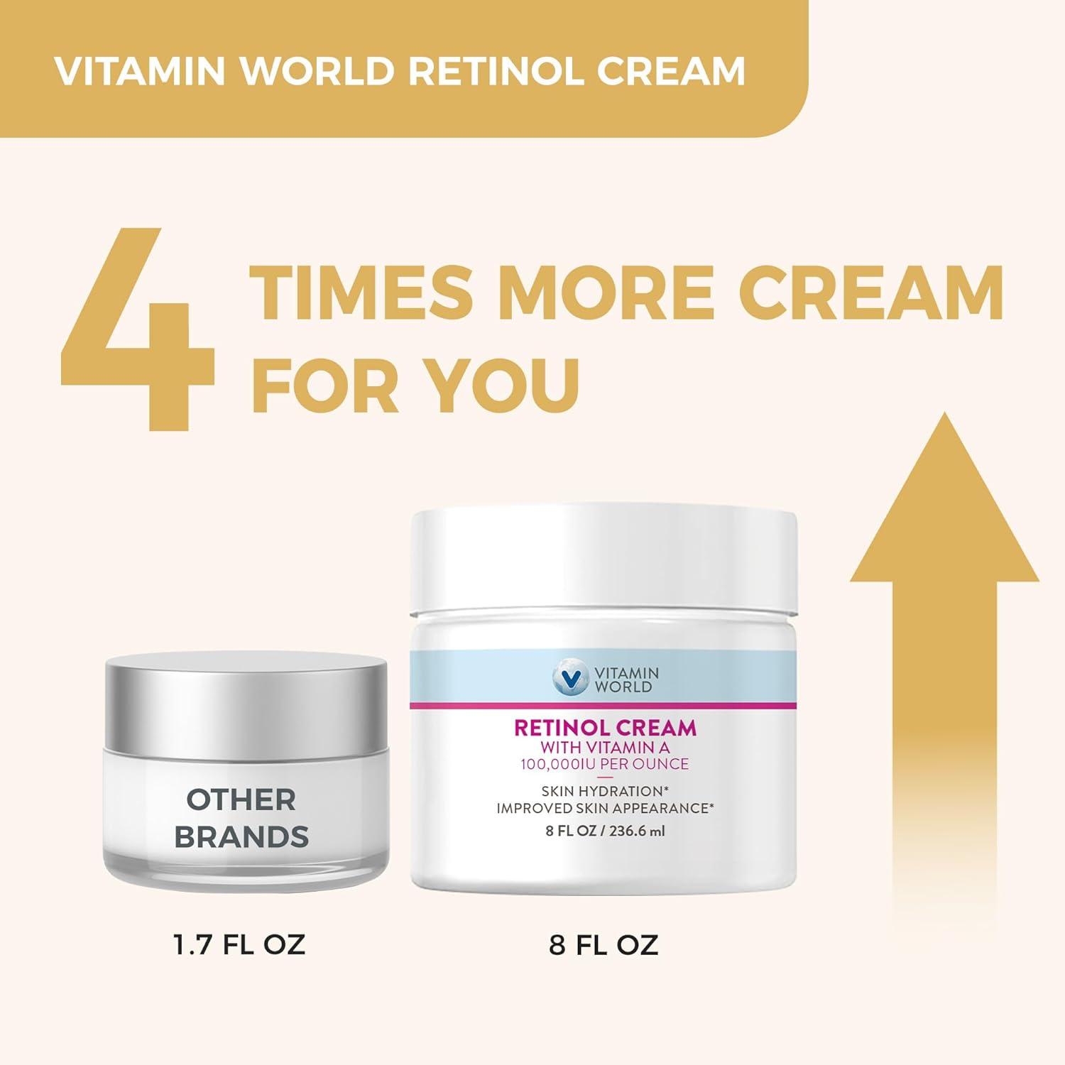 Vitamin World Retinol Cream 3個セット Vitamin World Retinol Cream 100,000 IU 8 oz - Vitamin A Face Cream