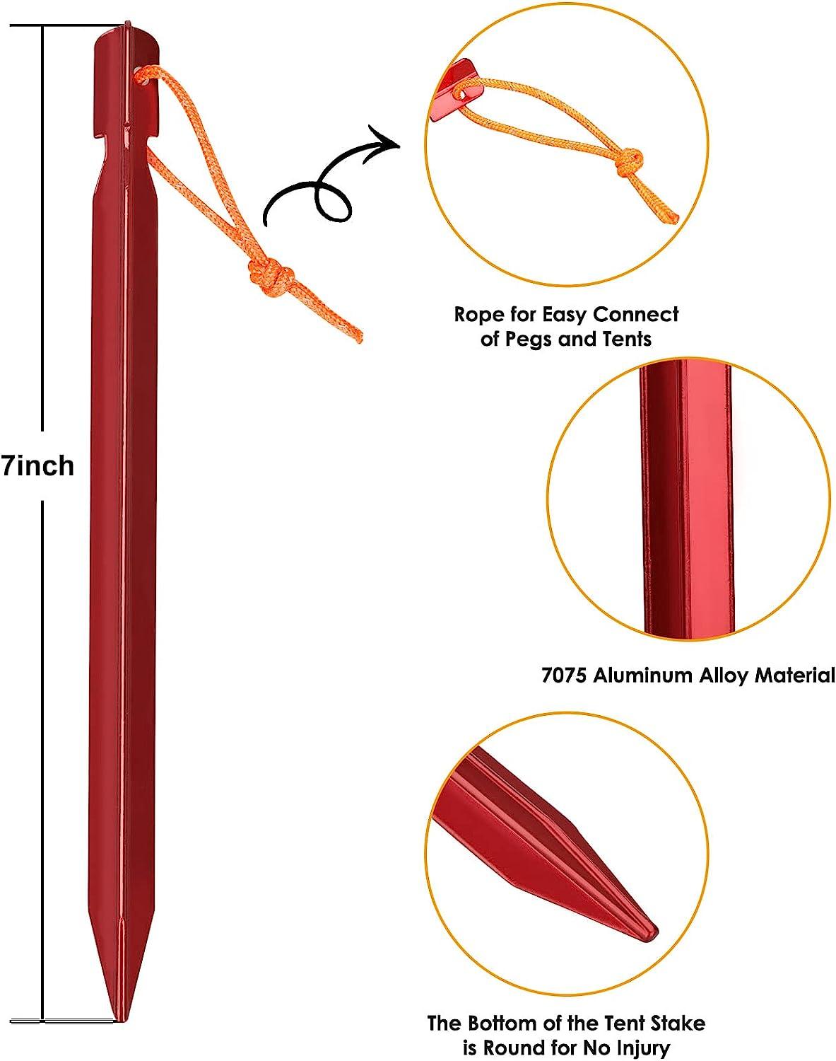 16PCS Red Aluminium Tent Stakes - Heavy Duty, Lightweight, Durable & Safe  Metal Camping Pegs | Buy Now with Express International Delivery |  GoSupps.com