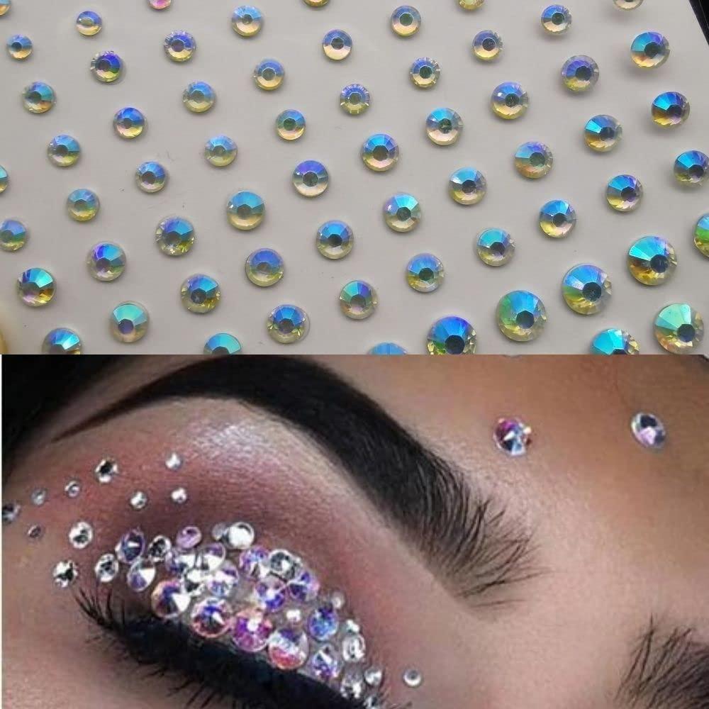 3D Eye Face Gems Glitter Stickers Face Jewels Rhinestone Diamond Make-up  Decor