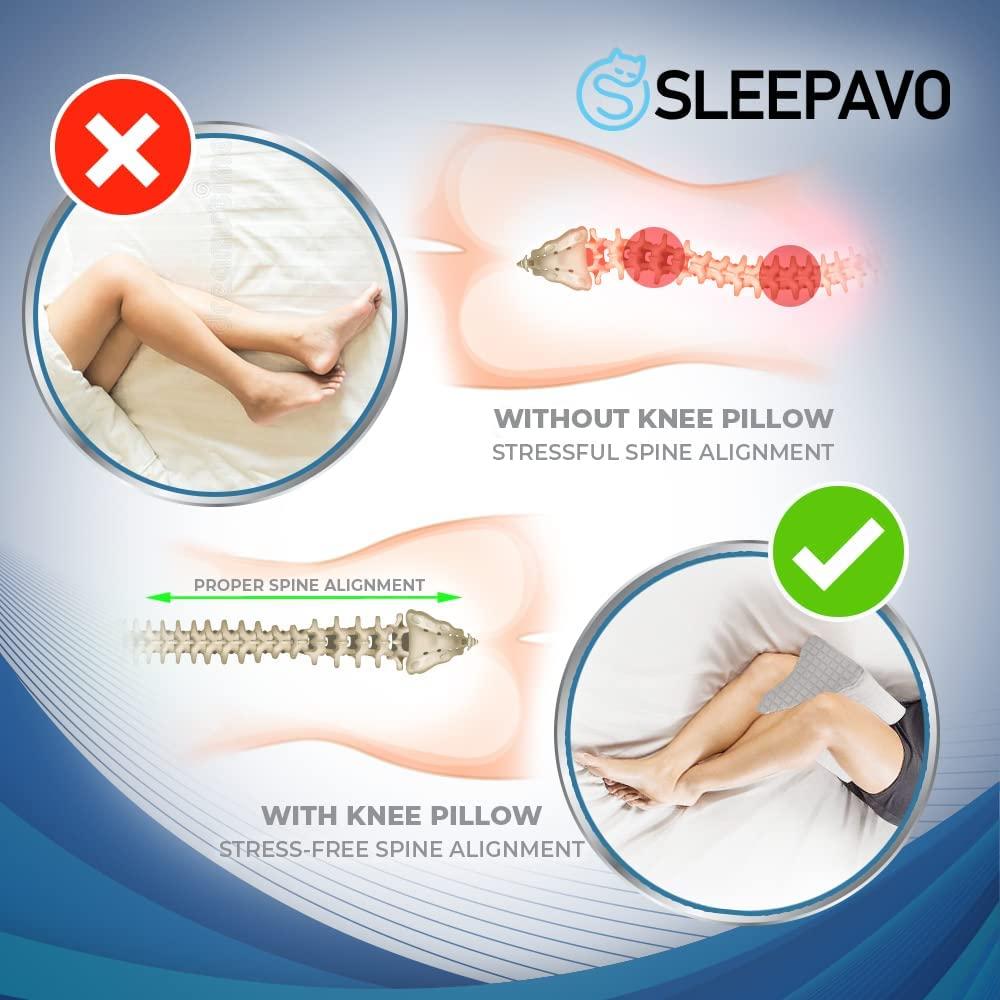 Wisexplorer Memory Foam Leg & Knee Support Pillow, Premium Memory Foam for Side Sleepers, Leg Pillow for Sciatica Pain Relief, Lower Back Pain & Hip