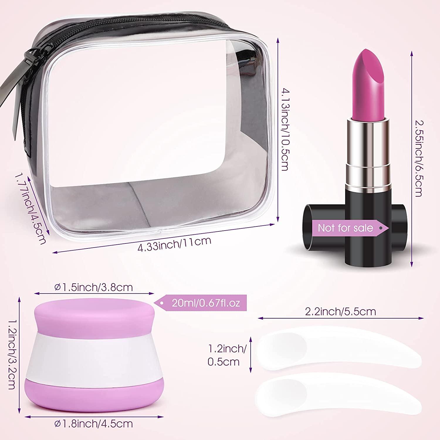 Silicone Cosmetic Containers, INSFIT 20 Gram Empty Sample Jars Travel