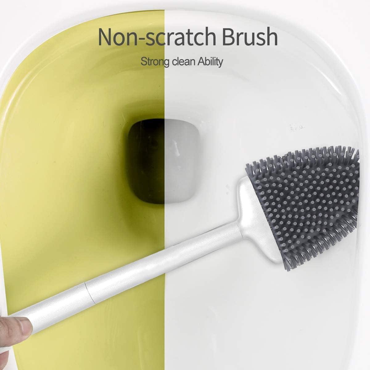 Toilet Brush - Long Handle Double Sided Toilet Cleaning Brush Deep Cleaner  Tool Flexible Bristles Bathroom Clean Easy Organize Accessory